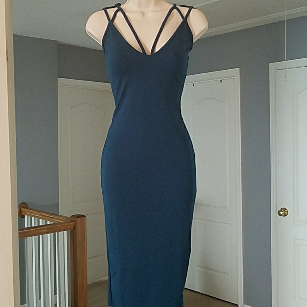 Deep teal midi